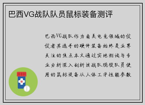 巴西VG战队队员鼠标装备测评